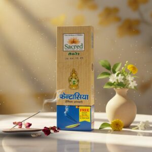 Sacred Fantasia Incense Sticks Eco Pack (100 Gram) + Free Pack of Dhoopstick