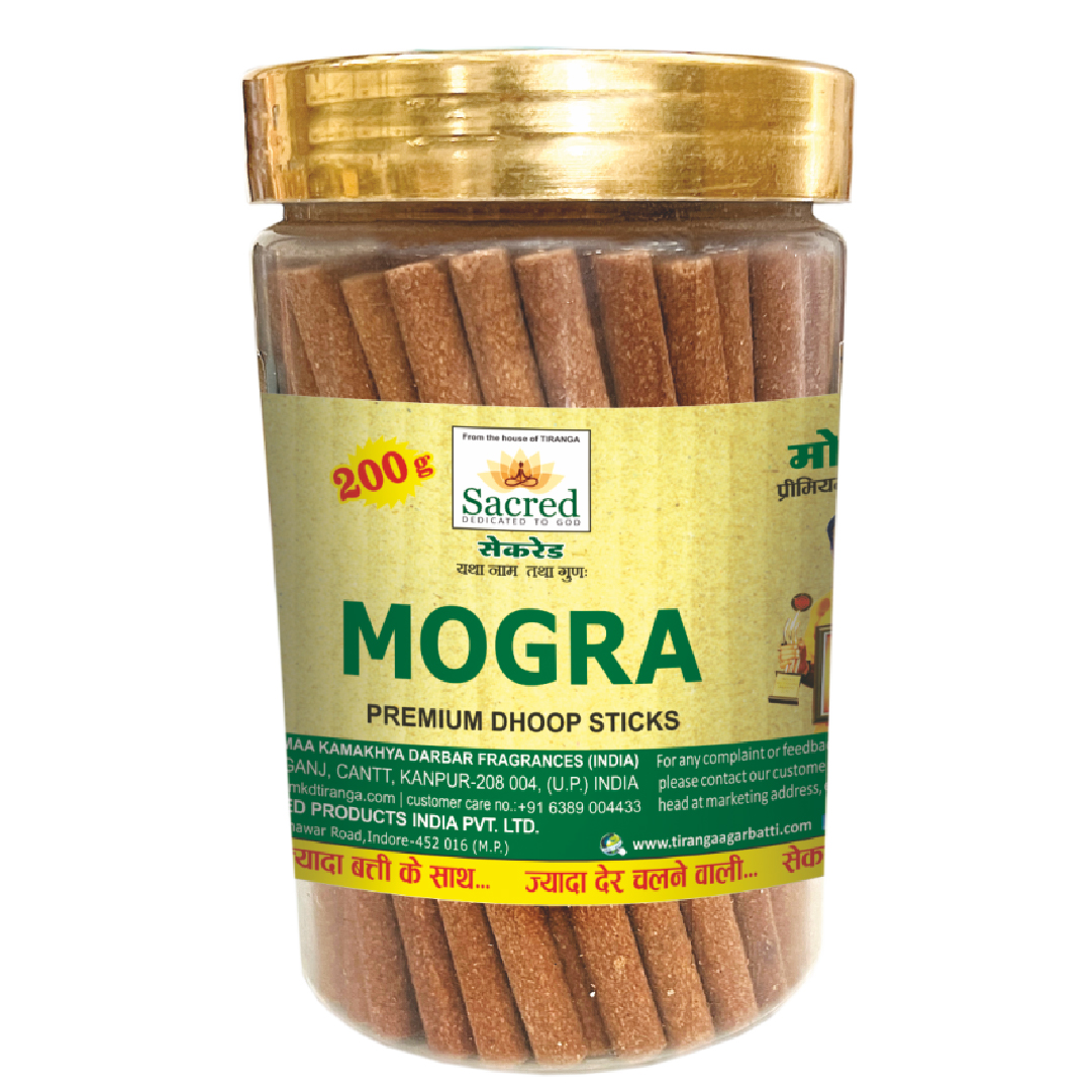 Sacred Mogra Premium Dhoop Sticks Jar (200 Gram)