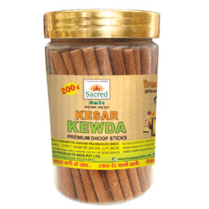 Sacred Kesar Kevda Premium Dhoop Sticks Jar (200 Gram)