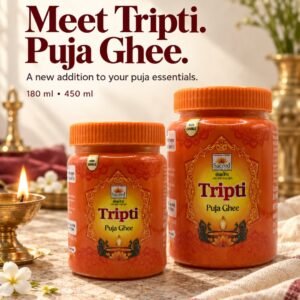 Sacred Tripti Puja Ghee 180 ml and 450 ml jars